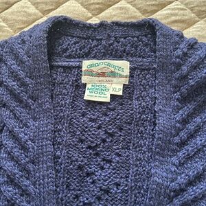 Aran Crafts Merino Wool open front cardigan XLP